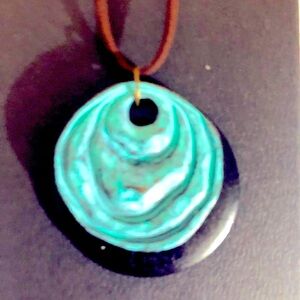 Wooden handmade vintage style pendant necklace